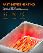 WILPREP Single-Well Commercial Food Warmer, ETL Listed Electric Warmer for Food with Adjustable Temp. & Automatic Shutoff, Stainless Steel Hot Food Well Food Heating Unit for Buffet Hotel Catering