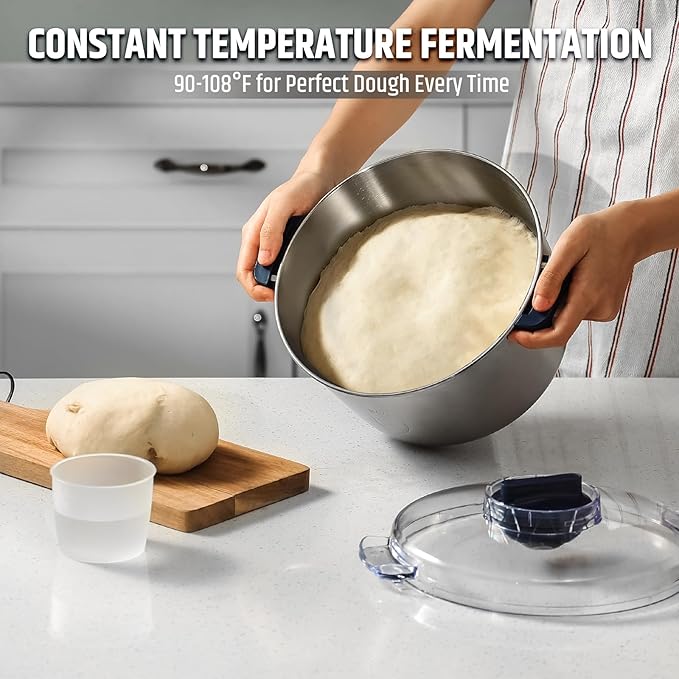 Razorri Electric Dough Maker, 5L 4.5QT Household Dough Mixer with Ferment Function, Microcomputer Timer, Stuffing Blade & Stainless Steel Bowl for Bread, Pizza, Noodles, Dumplings