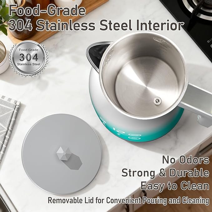 Electric Kettle with 5-Temperature Control,1.25L Cordless,Penguin Shape Design,1200W with Keep Warm and Auto Shut-Off,Perfect for Tea,Coffee & Kitchen(Blue Gradient)