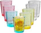 BPA-Free Plastic Tumblers 8 Pack (8x16oz) | Reusable Dishwasher Safe | Stackable Shatterproof Cups | Plastic Drinkware & Drinking Tumblers for Restaurant, Home, Party