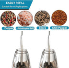 Pepper Mills, Classic Manual Transparent Pepper Grinder & Salt Mills 2Pcs 8in，Solid Wood Hand Shaker Rotor Pepper Salt Grinder ，Ceramic Core With Adjustable Coarse Mill for Various Spices