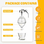 Honey Dispenser, 8oz Honey Dispenser No Drip Glass with Stand, Honey Container & Coffee Syrup Dispenser for Tea Time & Gifting, Elegant Honeycomb Honey Jar - Honey Pot Bottle for Maple Syrup Bee