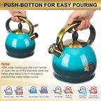 3Quart Whistling Tea Kettle Classic Teapot Stainless Steel Teakettle with Cool Grip for Stovetop