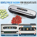 Cordless Vacuum Sealer for Food - Portable Food Saver Machine with Dry/Moist Modes, Rechargeable Design, Child Lock & Built-in Cutter - Ideal Food Vacuum Sealer Machine for Kitchen Storage