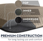 KANGAROO Thick Ergonomic Anti Fatigue Mats for Kitchen Floor, 70x24 Runner, Cushioned Standing Office Desk Mat, Waterproof Scratch Resistant Topside, Supportive All Day Comfort Padded Foam Rugs, Beige