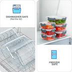 10 Pack Glass Food Storage Containers, Meal Prep Containers with Lids, Airtight Glass Lunch Boxes, Freezer, Oven, and Microwave Safe