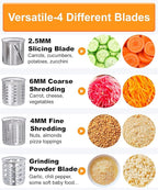 Stainless Steel Salad Maker Attachment for KitchenAid Mixers, Large Slicer Shredder & Cheese Grater Accessories with 4 Blades,Dishwasher Safe