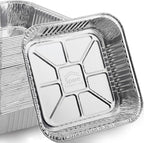 8x8 Foil Pans (55 Pack) - 8 Inch Square Aluminum Pans - Disposable Baking Pans for Heating, Prepping Food & Baking Cakes - Aluminum Baking Pans Disposable - 8 x 8 Baking Pan - Bottom: 6.5x6.5