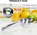 Vakoo Lemon Squeezer - Large, Heavy-Duty, Sturdy Metal Manual Juicer for Lemon, Lime & Citrus, Hand Press for Maximum Juice Extraction - Large, Silver