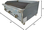 36 Inch Commercial Gas Charbroiler, Stainless Steel Countertop Grill with 3 Burners 84000 BTU, Heavy Duty Restaurant BBQ Broiler, Natural Gas/Propane, Cast Iron Grates