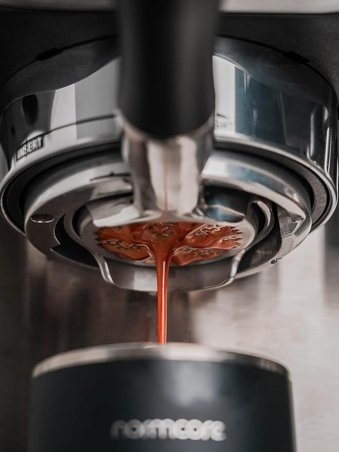 Normcore 58 mm Fit Breville Flat Naked Bottomless Portafilter with 18g Basket, Bottomless Portafilter with Black Anodized Aluminum Fits 58mm Breville Machines