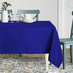 sancua Rectangle Tablecloth - 54 x 120 Inch - Stain and Wrinkle Resistant Washable Polyester Table Cloth, Decorative Fabric Table Cover for Dining Tables, Buffet Parties and Camping, Blue