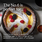 Field Company 8.38-Inch Cast Iron Skillet – Pre-Seasoned Frying Pan for Searing, Baking & Everyday Cooking, Lighter & Easy to Handle, Smooth, Made in USA (No.6, 1–2 Servings)