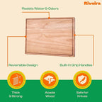 Riveira Acacia Wood Cutting Board – Gourmet Acacia Grandeur: 20 x 14 Wooden Cutting Board – Natural Wooden Cutting Boards For Kitchen Decorative – Innovative Juice Grooves Acacia Wooden Chopping Board