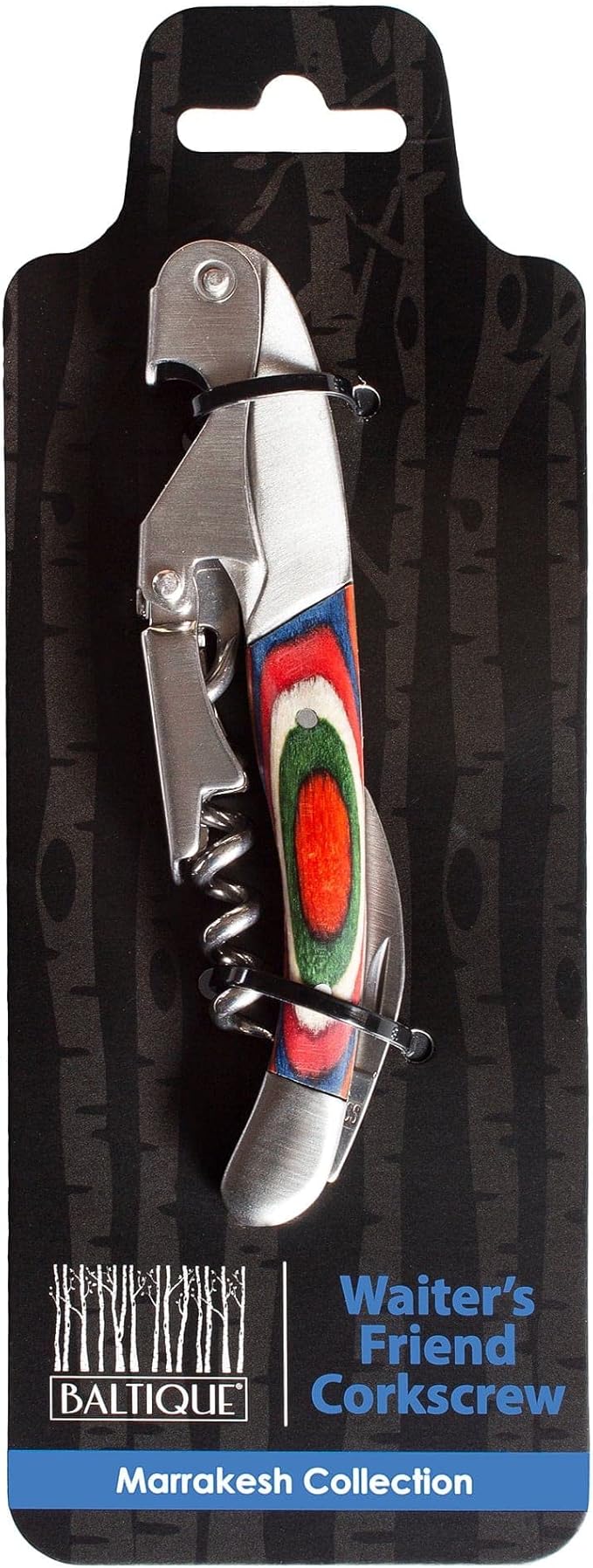 Totally Bamboo Baltique Marrakesh Collection Waiter's Friend Wine Key for Servers, Multifunctional Wine Opener with Corkscrew, Foil Cutter and Bottle Opener