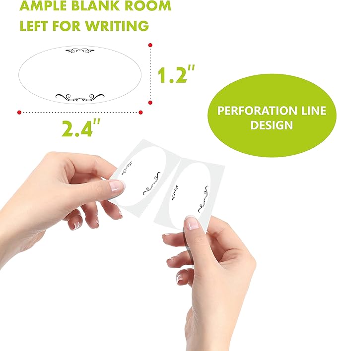 500 Removable Freezer Pantry Canning Labels Set Water Oil Resistant with Perforation Line for Food Containers Jars Kitchen Restaurant Storage Organization