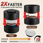 Reusable Pods Kit for Nespresso Vertuo, Refillable Vertuo Coffee Pods Espresso Accessories with 100 pcs Foil Seals Lids, Holder and Brush for Nespresso Vertuo Plus Next Capsule Machine