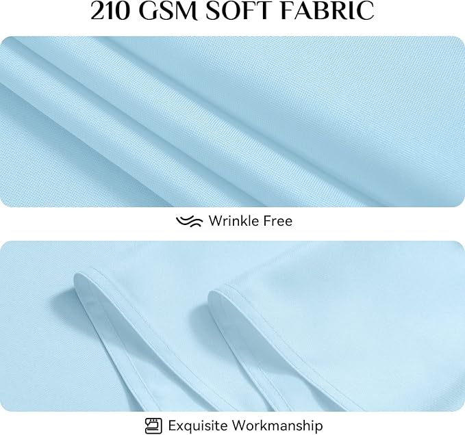 Softalker Rectangle Tablecloth, Waterproof & Stain Resistant Table Cloths Wrinkle Free Fabric Washable 210GSM Polyester Table Cover for Spring/Party/Outdoor - 60 x 84 inch,Baby Blue