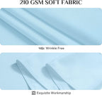 Softalker Rectangle Tablecloth, Waterproof & Stain Resistant Table Cloths Wrinkle Free Fabric Washable 210GSM Polyester Table Cover for Spring/Party/Outdoor - 90 x 132 inch,Baby Blue