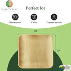 Compostable 10" Square Palm Leaf Dinner Plates (50-pack) | Premium, 100% Natural, Disposable, Heavy Duty | Perfect for Parties, Weddings & Catering Events