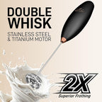 Zulay Double Whisk Milk Frother Handheld Mixer - High Powered Frother For Coffee With Improved Motor - Milk Frother Electric Whisk Drink Mixer For Cappuccino, Frappe, Matcha, Twin Whisk - Black/Copper