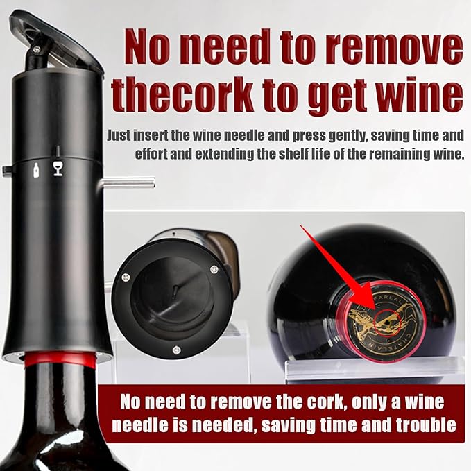 Vacuum Wine Dispenser, Multifunctional Wine Aerator, Wine Preservation System, Switchable Decanter & Wine Storage Function, Wine Accessories Gift for Wine Lovers, No Power & Consumables Required