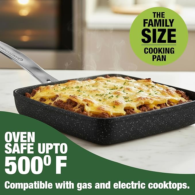 Granitestone Ceraluxe 20 Pc Ceramic Cookware Set Nonstick, Complete Pots and Pans Set Non Stick with 5 Pc Bakeware Set, Deep Frying Pan Set, & Steamer, Non Toxic PFOA Free, Oven & Dishwasher Safe