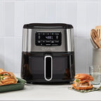 Cuisinart Air Fryer, 6-Quart Basket Large Fryer with 5 Cooking Functions to Roast, Bake, Broil, Air Fry and Keep Warm, 5 Airfryer Presets, Dishwasher-Safe Parts, AIR-200, Stainless Steel & Black