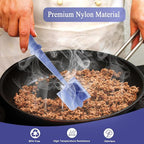 Meat Chopper, 5 Curve Blades Ground Beef Masher, Heat Resistant Meat Masher Tool for Hamburger Meat, Ground Beef, Turkey and More, Nylon Hamburger Chopper Utensil Non-scratch Utensils-Purple