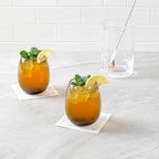 Restaurantware-Vetri 15 Ounce Wine Glasses, 6 Dishwashable Stemless Wine Glasses - No Lead, Durable, Gray Glass Stemware, For Home, Bar, Or Restaurant, Serve Merlot, Chardonnay, Or Bordeaux