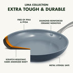 GreenPan Lima Hard Anodized 5QT Stock Pot with Lid, Healthy Ceramic Nonstick, PFAS-Free Nontoxic Pots and Pans, Oven & Broiler Safe Cookware, Stainless Steel Handles, Gray