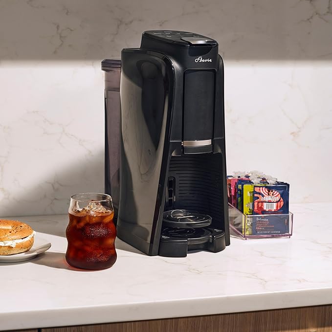 Flavia Aroma Brewer - Coffee Machine, Makes Coffee, Lattes, Tea, and other Hot or Iced Beverages with Single-Serve Freshpacks, Multiple Brew Sizes, Black