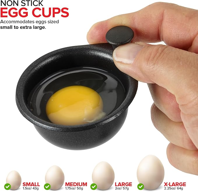 Nonstick Egg Poacher Pan, 2 Poached Egg Cups, Easy Poached Egg Cooker Stainless Steel, Perfect Eggs Benedict Maker, Egg Poaching Pan, PFOA-Free Silicone Spatula - Modern Innovations