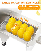 Commercial Vegetable Slicer - Manual Adjustable Thickness 0.2-13mm, Stainless Steel Lemon Slicer with 2* Extra Blades for Slicing Vegetable Tomato Onion Potato Cabbage Lime (Silver Gray)