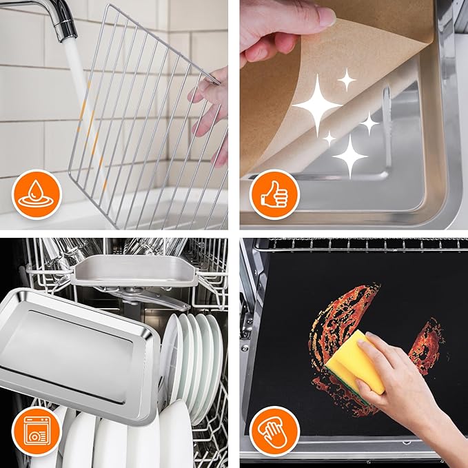 Air Fryer Basket for Oven Air Fryer Accessories for Cuisinart Air Fryer Toaster Oven, Baking Set with Air Fryer Basket Pan Parchment Paper Disposable Airfryer Liner for Cuisinart TOA-60/TOA-65