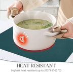 MOSAYT Vinyl Placemats Set of 8, Heat Resistant Place Mats 100% Waterproof Washable & Wipeable Faux Leather Reversible Table Mats for Kitchen Dining Party Indoor Outdoor, 12" x 17", Grey/Teal