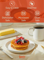 Sweese 7.4 Inch Porcelain Dessert Plates, Set of 6 - Stackable, Microwave Oven Safe - White