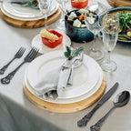 Retro Royal Black Silverware Set With Gift Box, 60-Pieces Cutlery Set Utensils Stainless Steel Flatware For 12 MIKIWAY Kitchen Tableware Set For Gifts Festive, Dishwasher Safe, Mirror Polishing