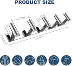 VAEHOLD Hat and Coat Wall Mount Rack - Hooks for Robes, Bags, Keys, and Towels - Bathroom Towel Hanger Organizer (Polished Chrome, “T“ Shape 5 Hooks 1 Pack)