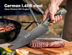 8 Inch Professional Chef Knife - German Steel Blade with G10 Handle & Full-Tang Construction - Outdoor Kitchen & Survival Gyuto Design - Knife For Men