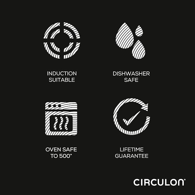 Circulon Clad Stainless Steel Saute Pan with Lid and Hybrid SteelShield and Nonstick Technology, 5 Quart - Silver