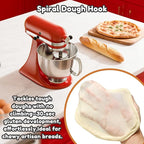 GVODE Stainless Steel Spiral Dough Hook for KitchenAid Stand Mixer, Bread Hook Attachment Fits 4.5-5 QT Mixing Bowl for Tilt-Head Stand Mixers, For KitchenAid Stand Mixer Accessories, Dishwasher Safe