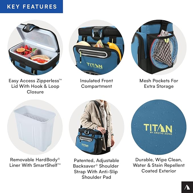 Titan by Arctic Zone 30 Can Zipperless Soft Cooler with HardBody Liner