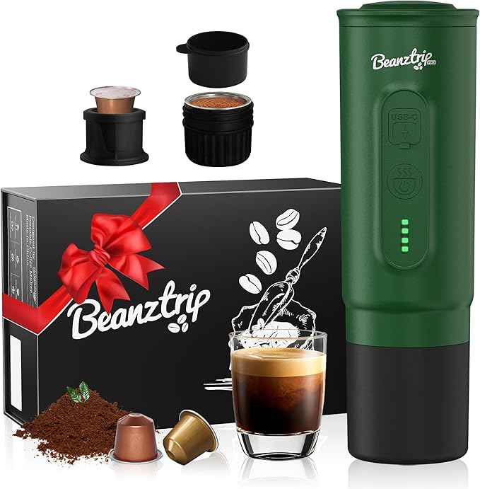 H02 PRO Portable Espresso Maker, Compatible with NS Capsule & Ground Coffee, Christmas Gift Coffee Maker, 20 Bar Self-heating Small Electric Travel Espresso Machine for Camping, Hiking