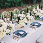 sancua Rectangle Tablecloth - 54 x 108 Inch - Stain and Wrinkle Resistant Washable Polyester Table Cloth, Decorative Fabric Table Cover for Dining Tables, Buffet Parties and Camping, White