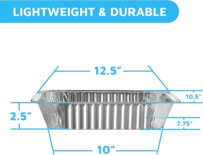MontoPack 9x13 Aluminum Foil Half Size Roasting Pans with Lids | [20 Count] Premium Standard Size Chafing Tins for Baking, Catering & Roasting | Disposable Steam Table Trays | Great for Storing