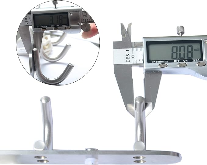 Towel Hook Rack Brushed Nickel - Sagmoc 11-Inch Coat Hook Rail Wall Mounted with 4 Hooks, Durable Wall Hangers for Bedroom, Bathroom, Foyer, Hallway (304 Stainless Steel)