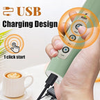 Nahida Rechargeable Milk Frother Wand for Coffee Include Stand - Granite