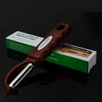 Kitchen potato vegetable peeler with stainless steel rotating blade, suitable for fruits and vegetables （Redwood grain）
