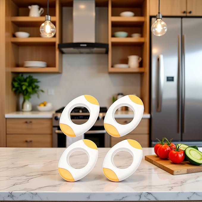 4Pcs Yellow Egg Shell Opener Egg Topper Cutter Egg Cracker Separator for Quickly Cutting Off The Tops of Eggs Egg Shell Scissors Opener Kitchen Specialty Tools and Gadgets Kitchen Utensils